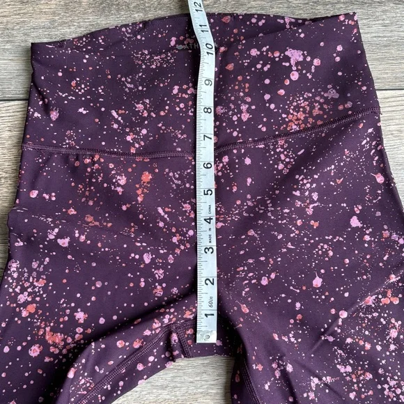 Athleta Stash Pocket Capri Leggings Lot Splat Splatter Purple Plum Gray sz XS - Picture 5 of 16
